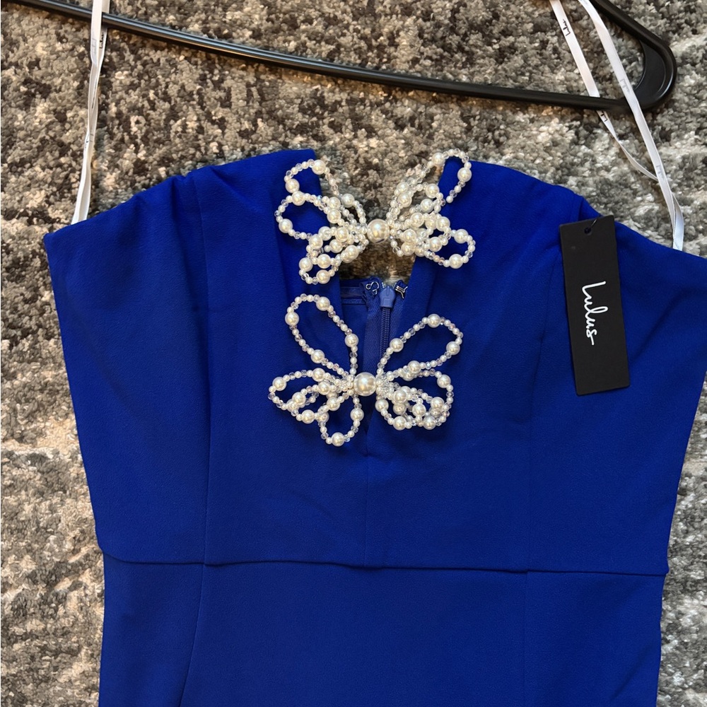 Lulu's Royal Blue Dress with Delicate Embellishments